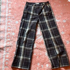 Brixton Checkered Trousers in Black and Tan